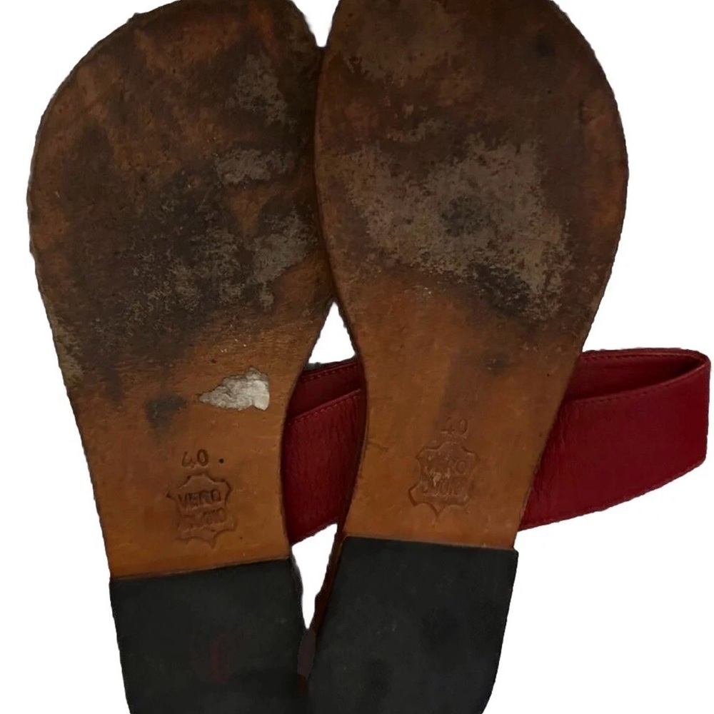 Chic Red Heart Leather Sandals for women - Picture 2 of 2